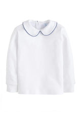Piped Peter Pan Shirt - Gray Blue
