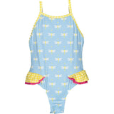Dragonfly One-Piece Swimsuit, Yellow