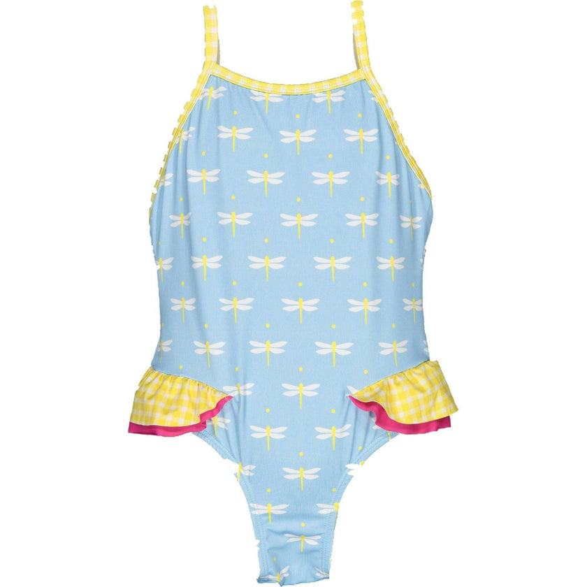 Dragonfly One-Piece Swimsuit, Yellow