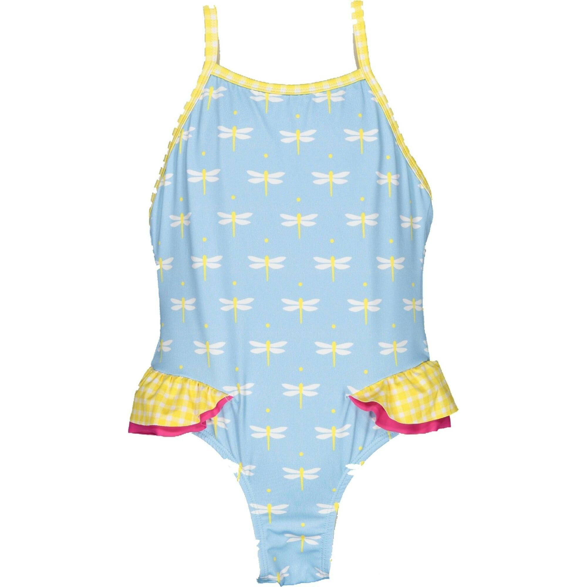 Dragonfly One-Piece Swimsuit, Yellow