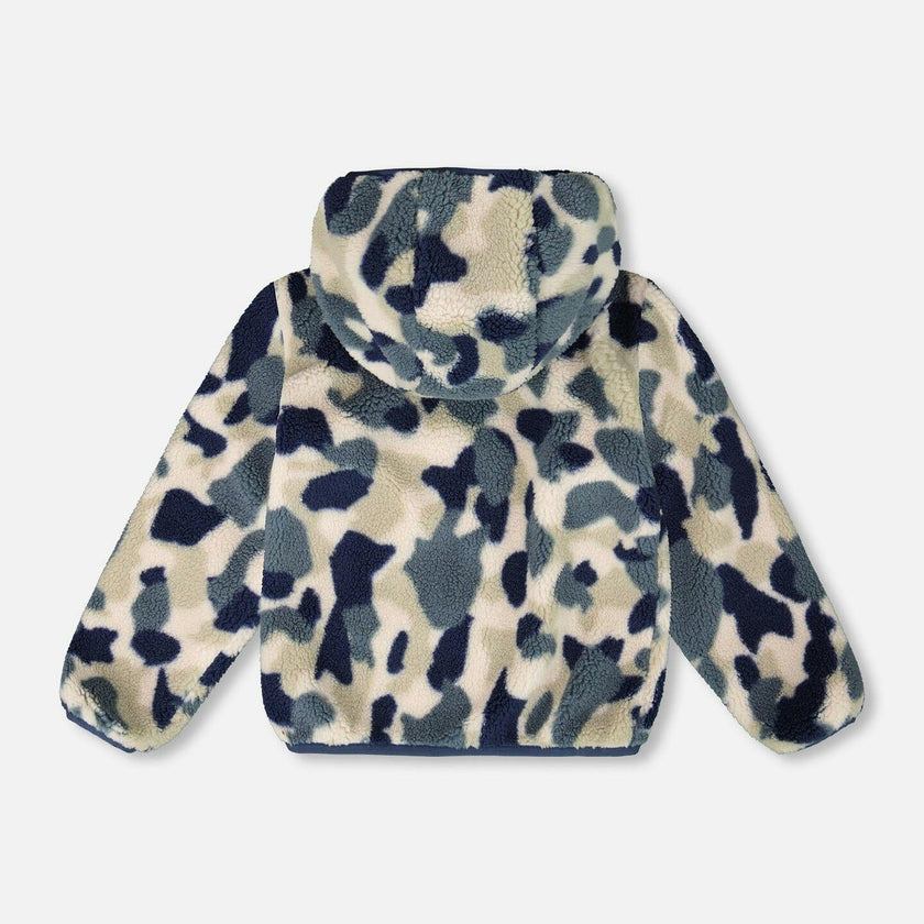 Reversible Mid-Season Sherpa Jacket Blue Camo