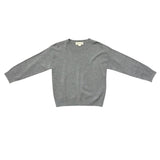 Girls Crew Neck Sweater in Mid-Heather Gray