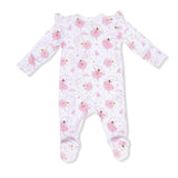 Ribbon Ballerinas - 2 Way Ruffle Sleeve Zipper Footie