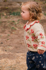 Ines Cardigan in Rouge Bloom
