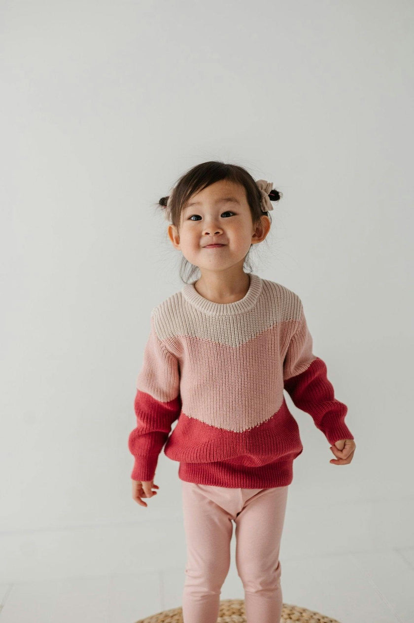 Girl's Colorblock Knit Sweater