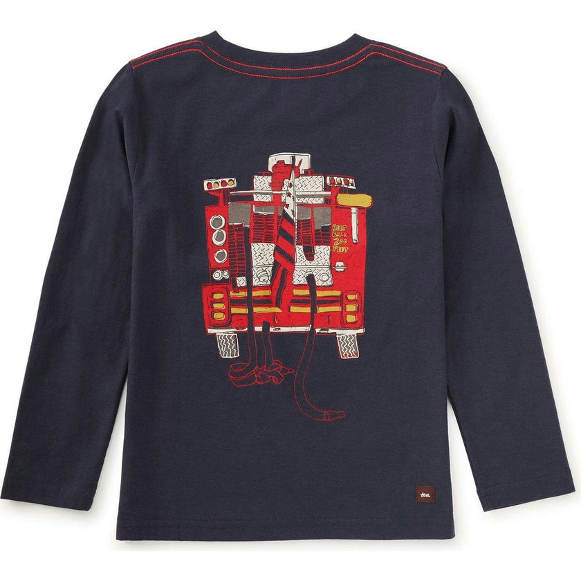 Fire Truck Graphic Tee, Blue