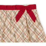 Organic Pull-on Bow Sash Party Skirt, Beige
