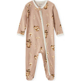 Mushroom Organic Cotton Zipper Footed Romper