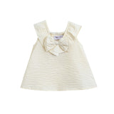 Ivory Pink Strap Bow Shorts Set