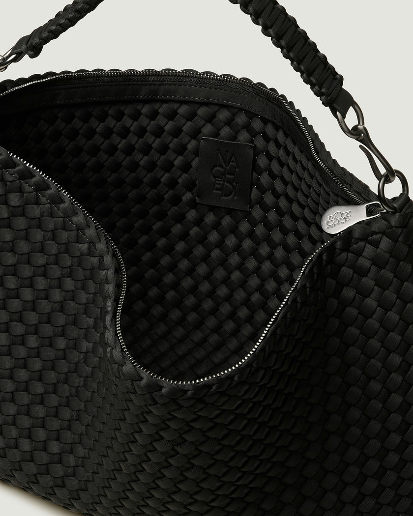 Porto Medium Half-Moon Bag | Onyx