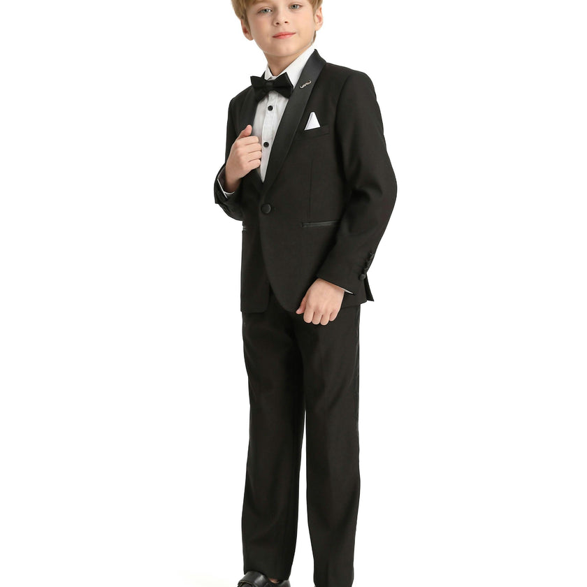 Black Moustache Shawl Lapel Tuxedo Set