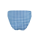 women's navy picnic gingham mid rise bikini bottom