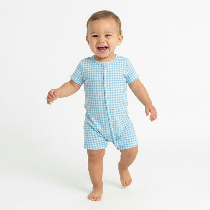 Harbor Gingham Short Sleeve & Shorts Bamboo Sleeper