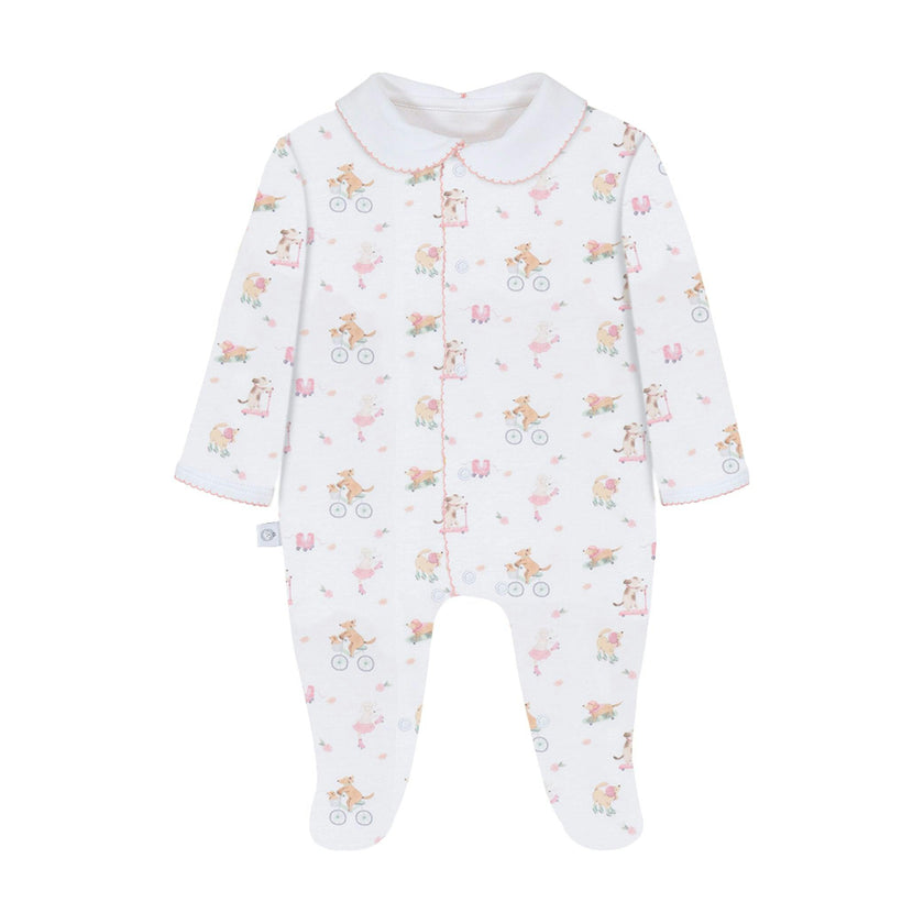Roller Pups Girl Pima Cotton Baby One-Piece Pajamas