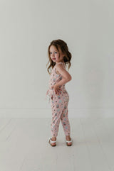 Girls Tank Jumper in Aqua Grey Floral