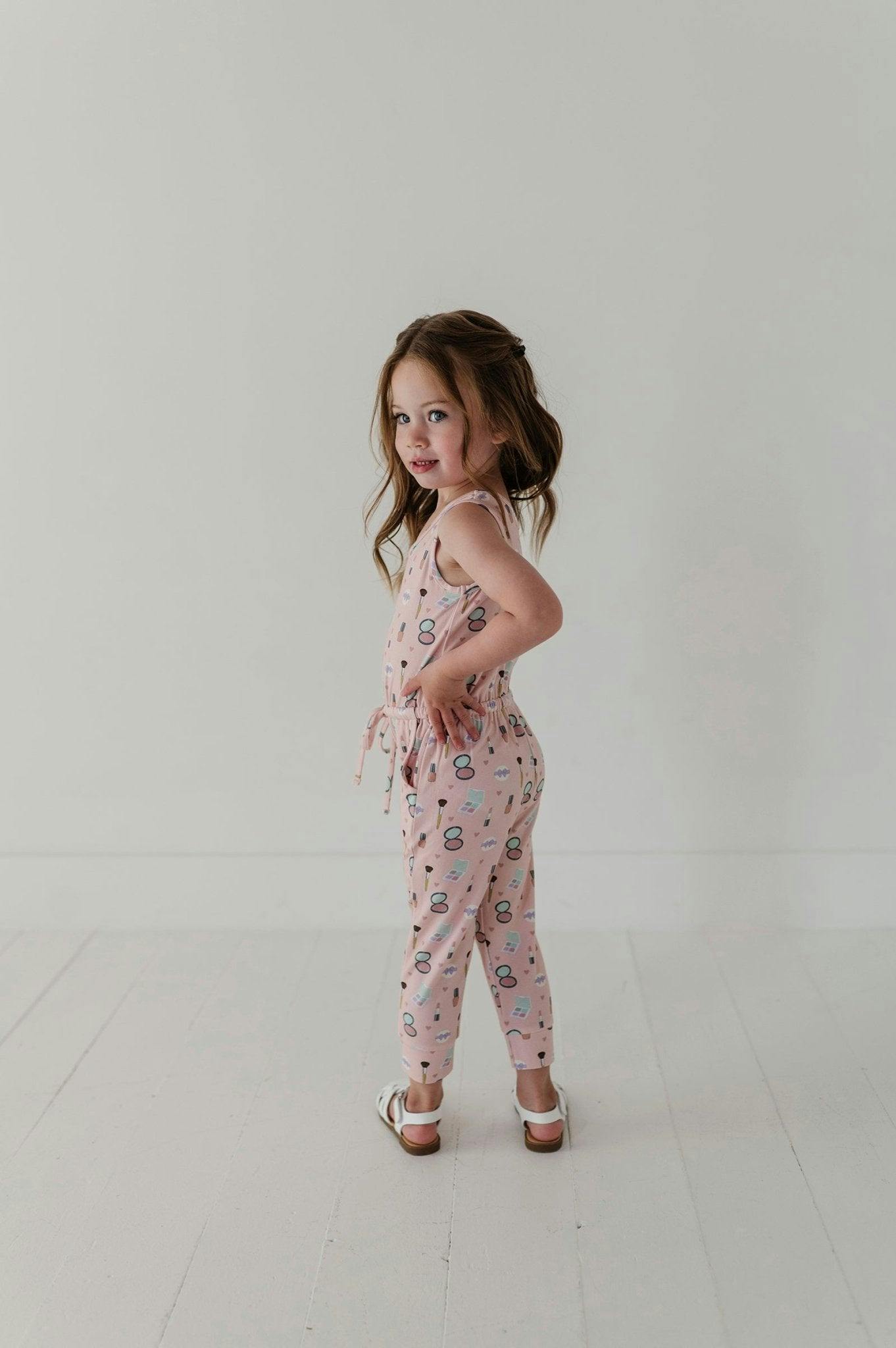 Girls Tank Jumper in Aqua Grey Floral