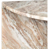 Patrice 20" Art Deco Minimalist Natural Marble Handmade Demilune Side Table