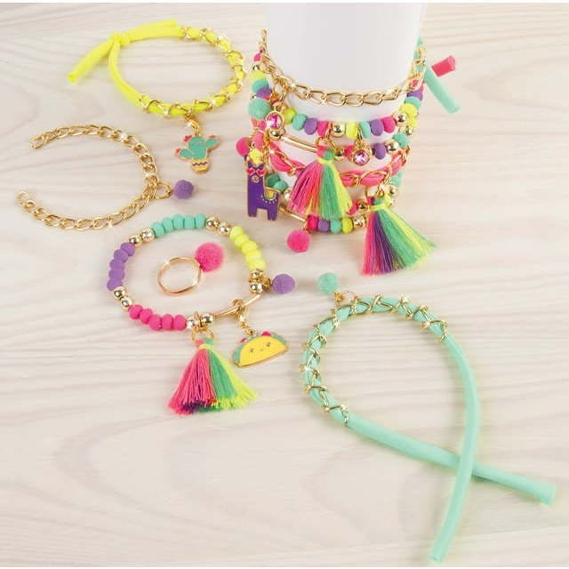 Neo-Brite Chains & Charms Kit: Create 10 Unique Cord & Tassel Charm Bracelets