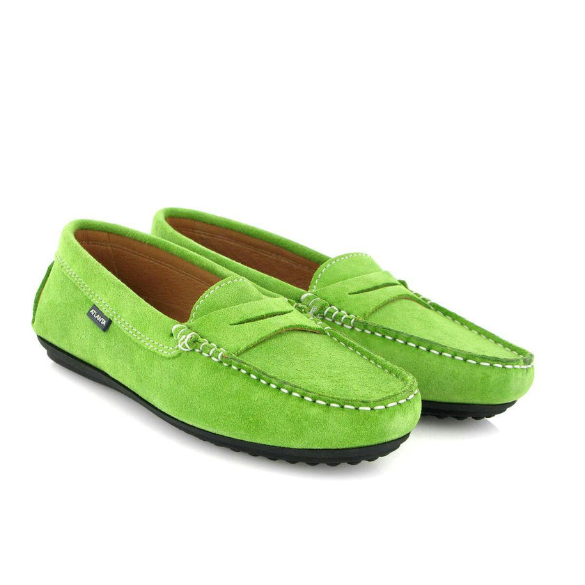 City Walker Moccasins, Green Suede