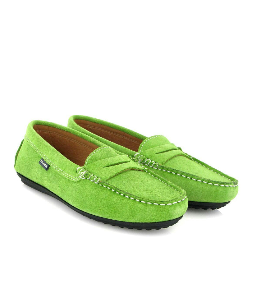 City Walker Moccasins, Green Suede