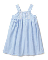 Girl's Twill Charlotte Nightgown in French Blue Stripes