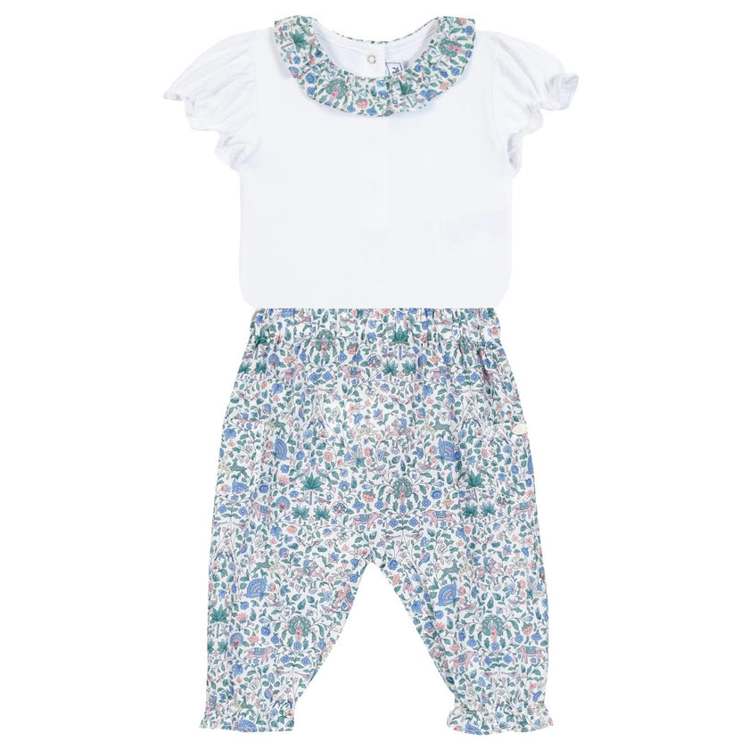 TARTINE ET CHOCOLAT Liberty Pants Baby Set - Blue Fleur