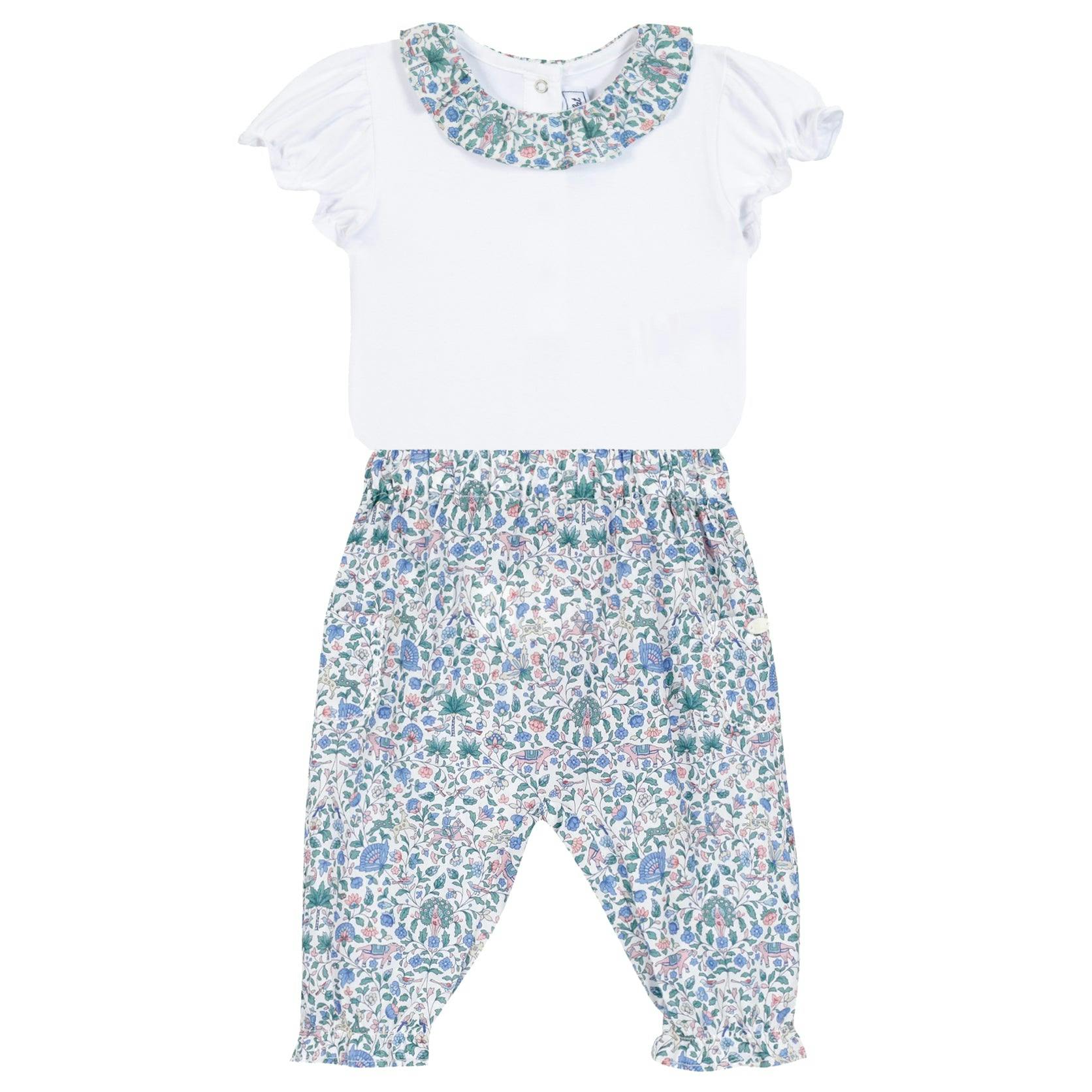 TARTINE ET CHOCOLAT Liberty Pants Baby Set - Blue Fleur