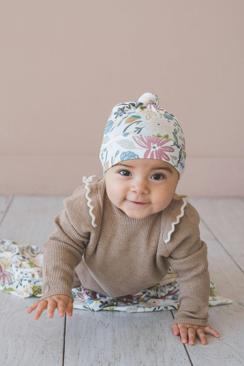 Top Knot Hat - Olive