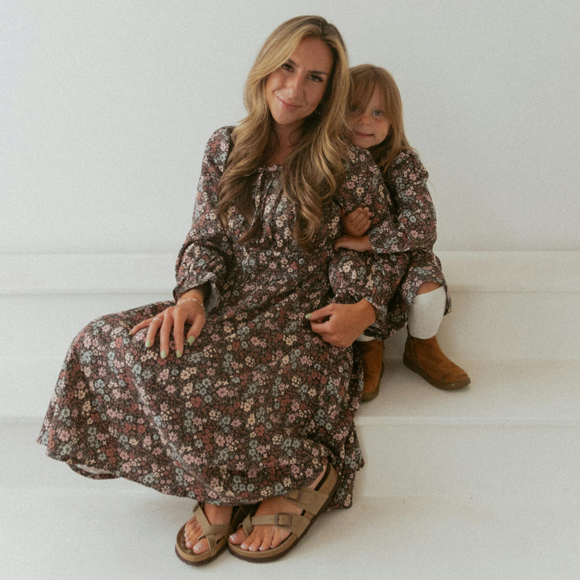 Organic Long Sleeve Ruffle Dress