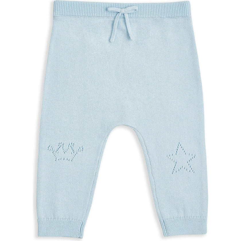 Pointelle Crown Crawler Set - Blue