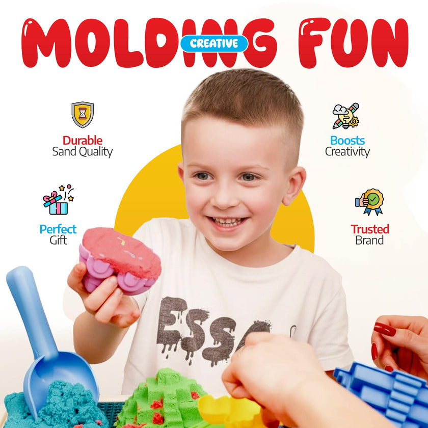 Play Sand Craft Kit Set for Boys & Girls 36p Sensory Bin No Mess Kids Toy