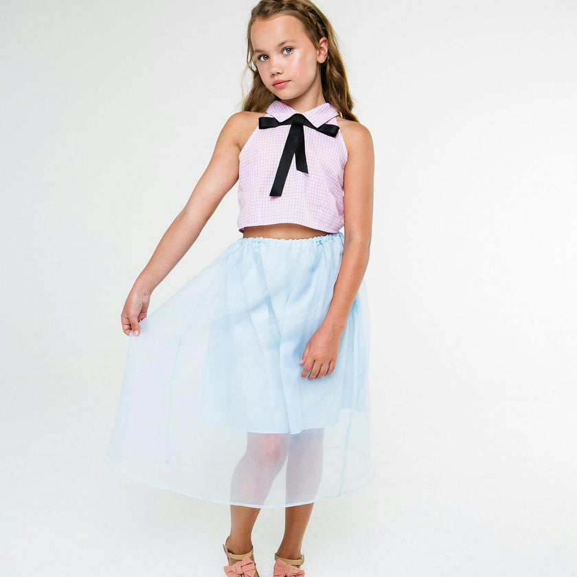 Louise (carnation pink gingham and skirt)