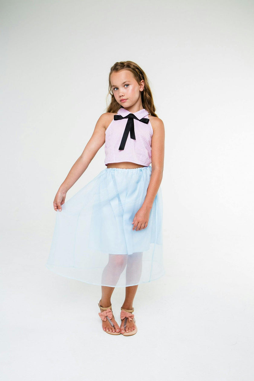 Louise (carnation pink gingham and skirt)