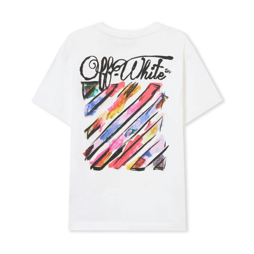 White Diagonal Watercolor T-shirt