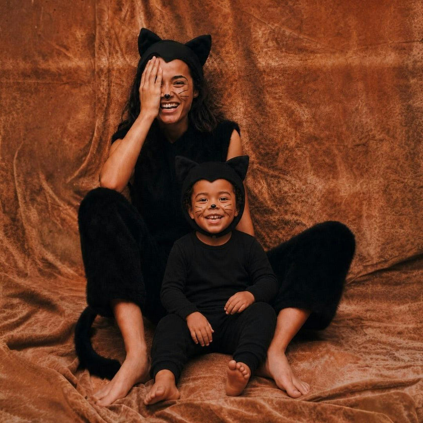 Adult Black Cat Hat & Tail Accessory Set