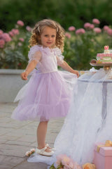 Dreamy Lilac Princess Tulle Birthday Dress for Girls
