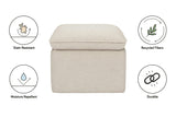 Babyletto Cali Storage Ottoman in Eco-Performance Fabric with USB port | Water Repellent & Stain Resistant