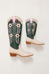Mini Dakota Boot in Green & Cream