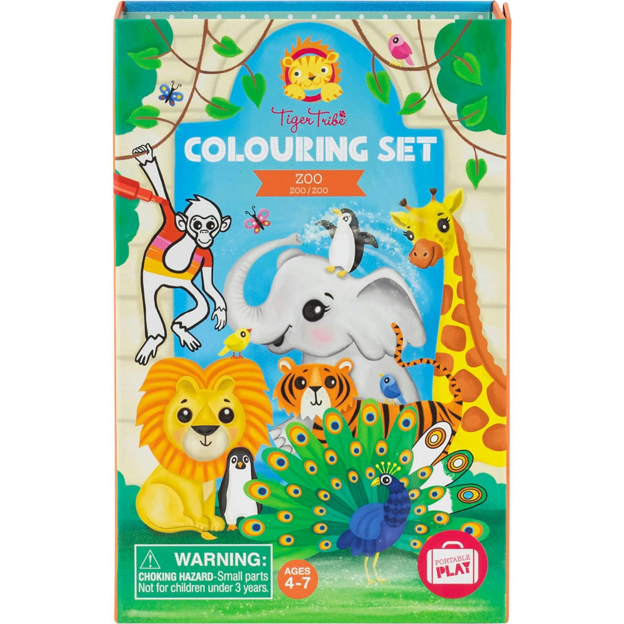 Tribe: Coloring Set - Zoo - Activity Set w/ Stickers