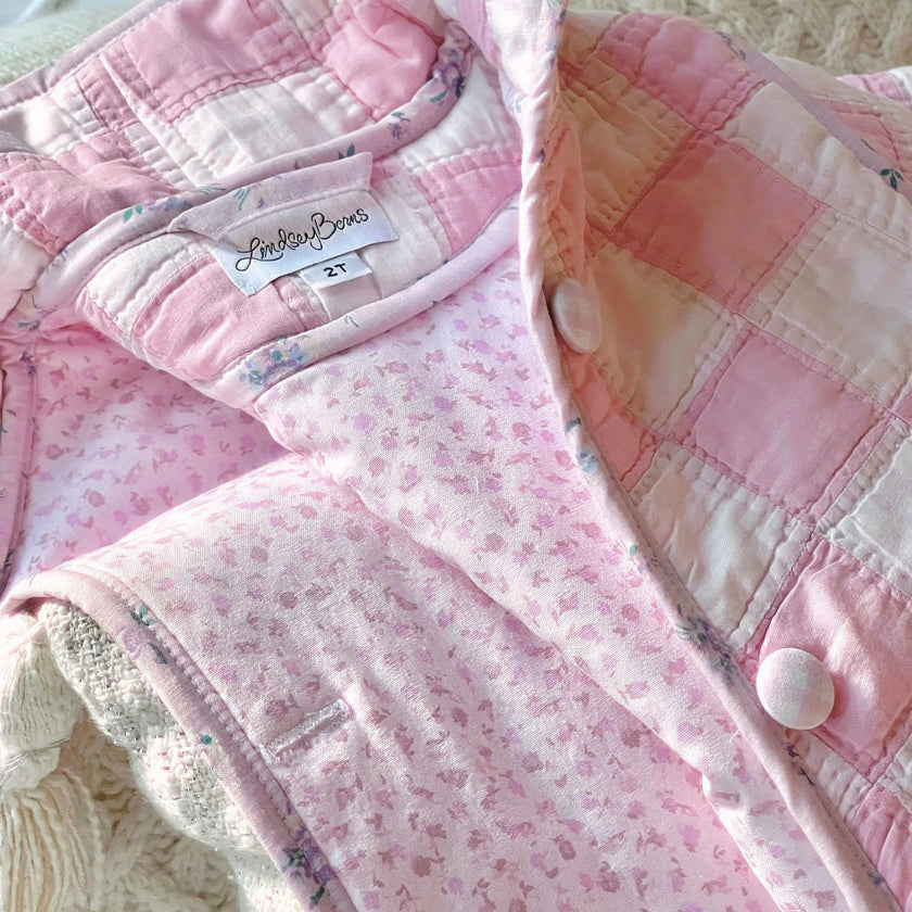2T Vintage Quilt Jacket - Pink Ditsy Florals