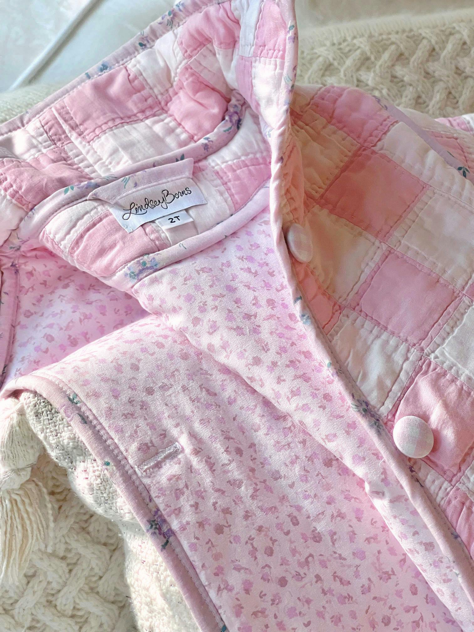 2T Vintage Quilt Jacket - Pink Ditsy Florals