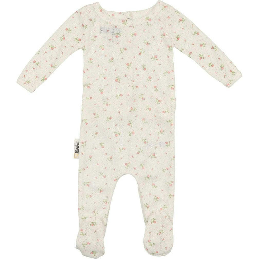 Eyelet Floral Footie