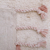 Hand-Woven Braided Tassel Rectangular Rug