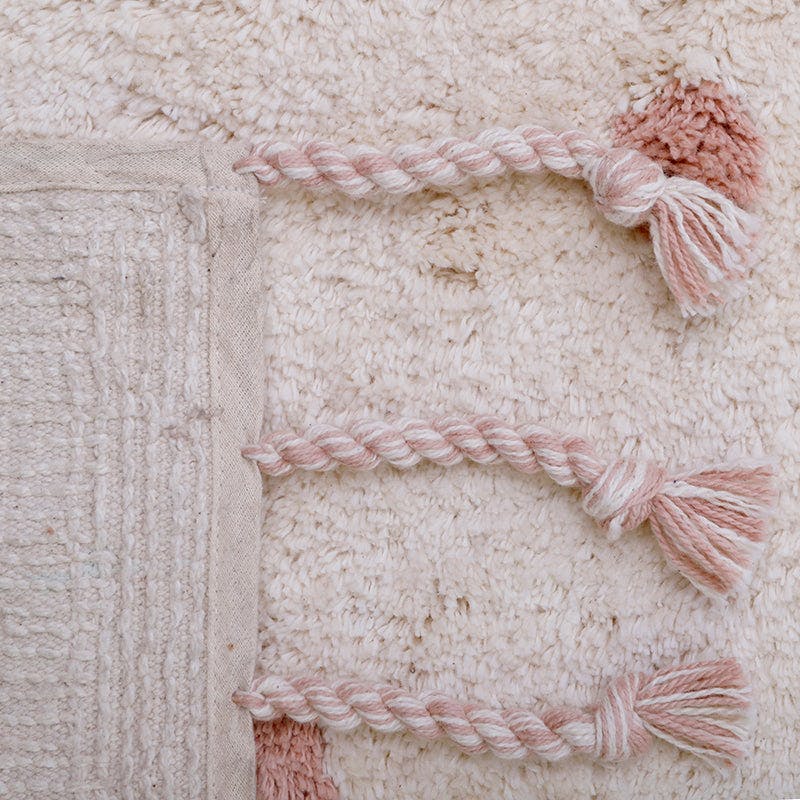 Hand-Woven Braided Tassel Rectangular Rug
