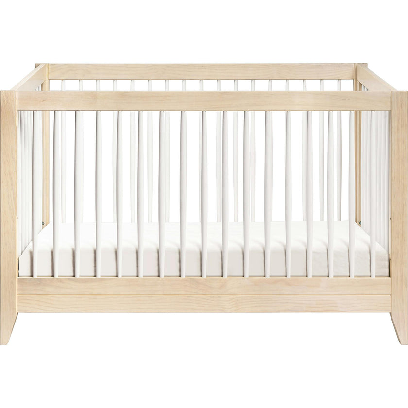 Sprout 4-in-1 Convertible Crib with Toddler Bed Conversion Kit in Washed Natural / White