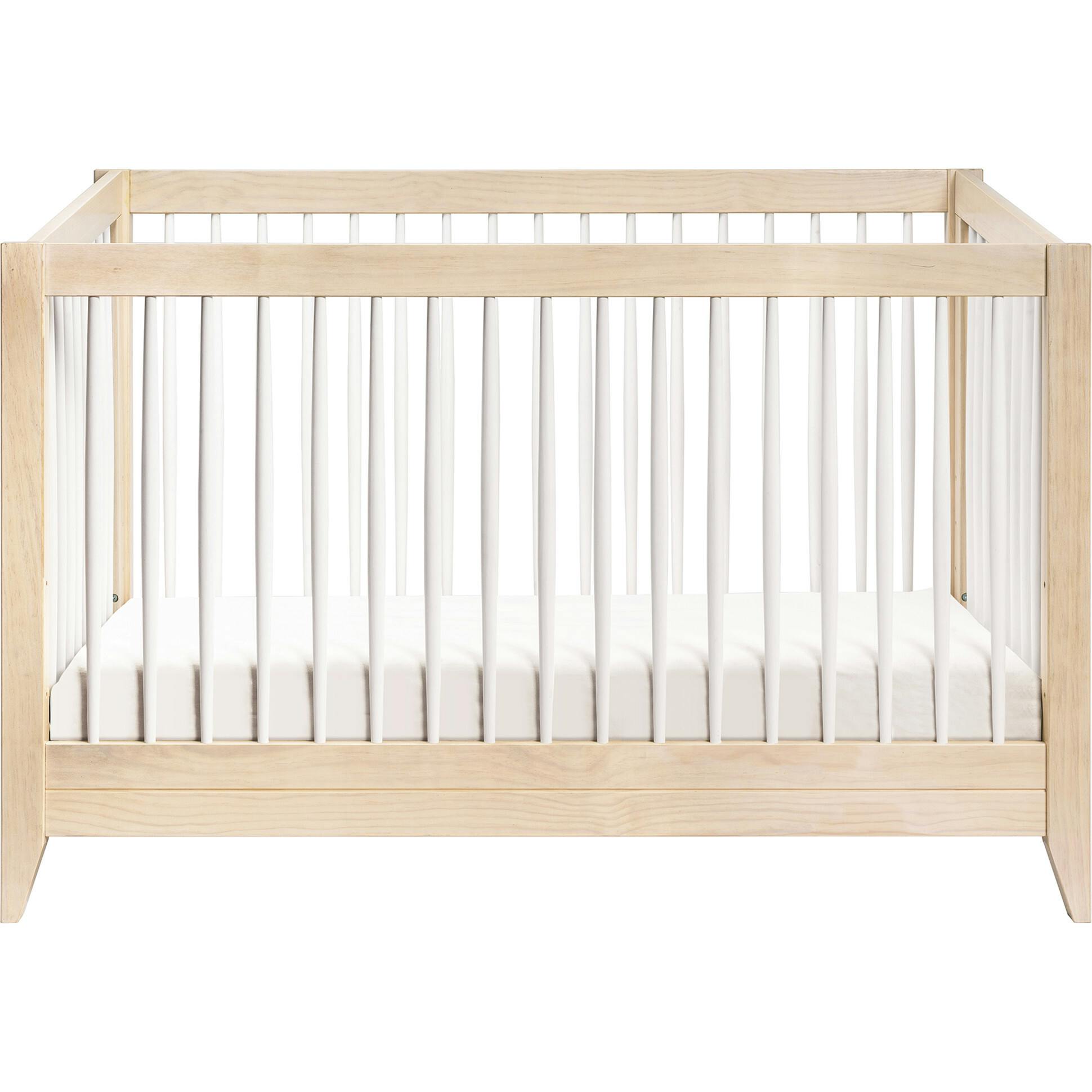 Sprout 4-in-1 Convertible Crib with Toddler Bed Conversion Kit in Washed Natural / White