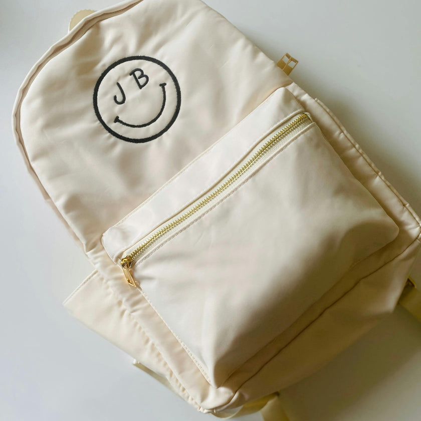 Personal Smiley Embroidered Backpack