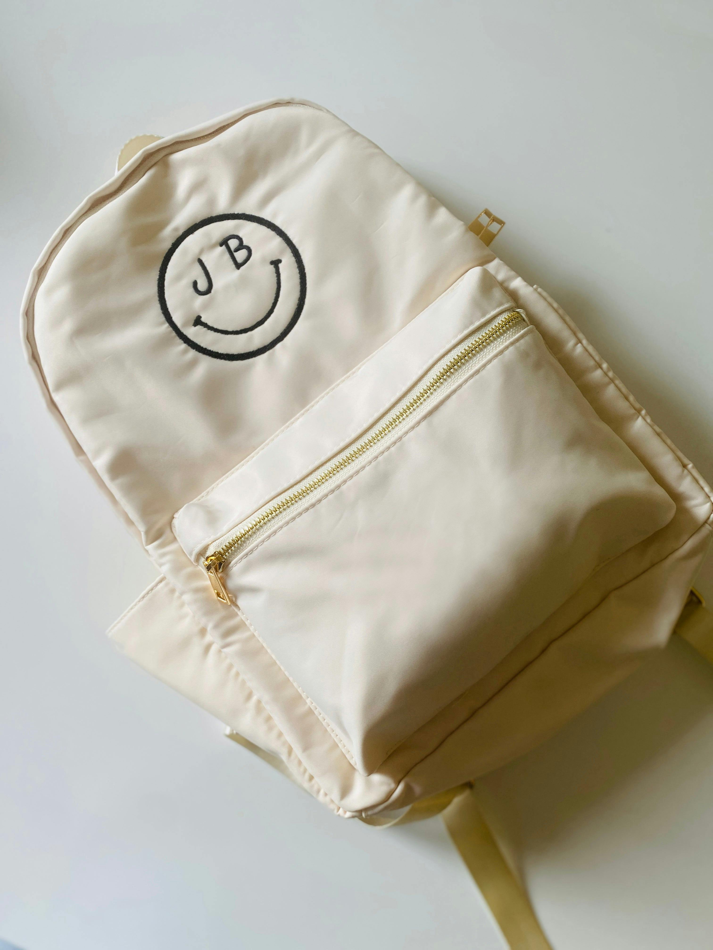 Personal Smiley Embroidered Backpack