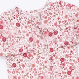 Serene Floral - 2 Way Ruffle Back Zipper Footie