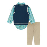 Infant Plaid Poplin and Sweater Vest Set